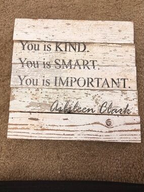 You is KIND. Rustic White Inspirational Wood Sign